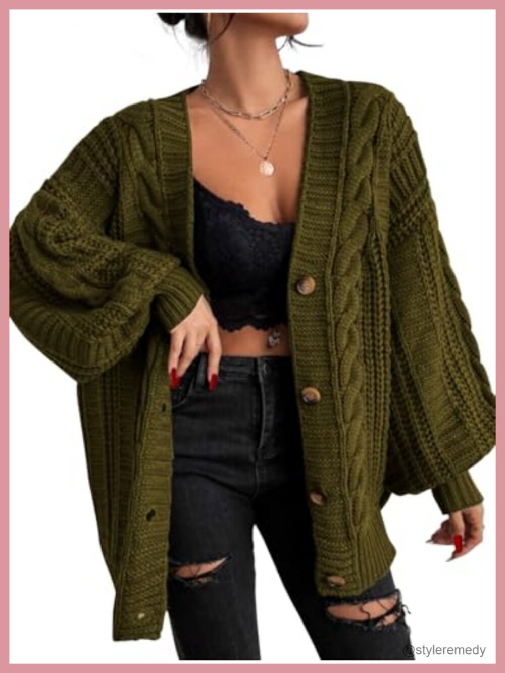 Oversized Cardigan Sweaters for Women 2026 Fall Winter Lightweight Open Front